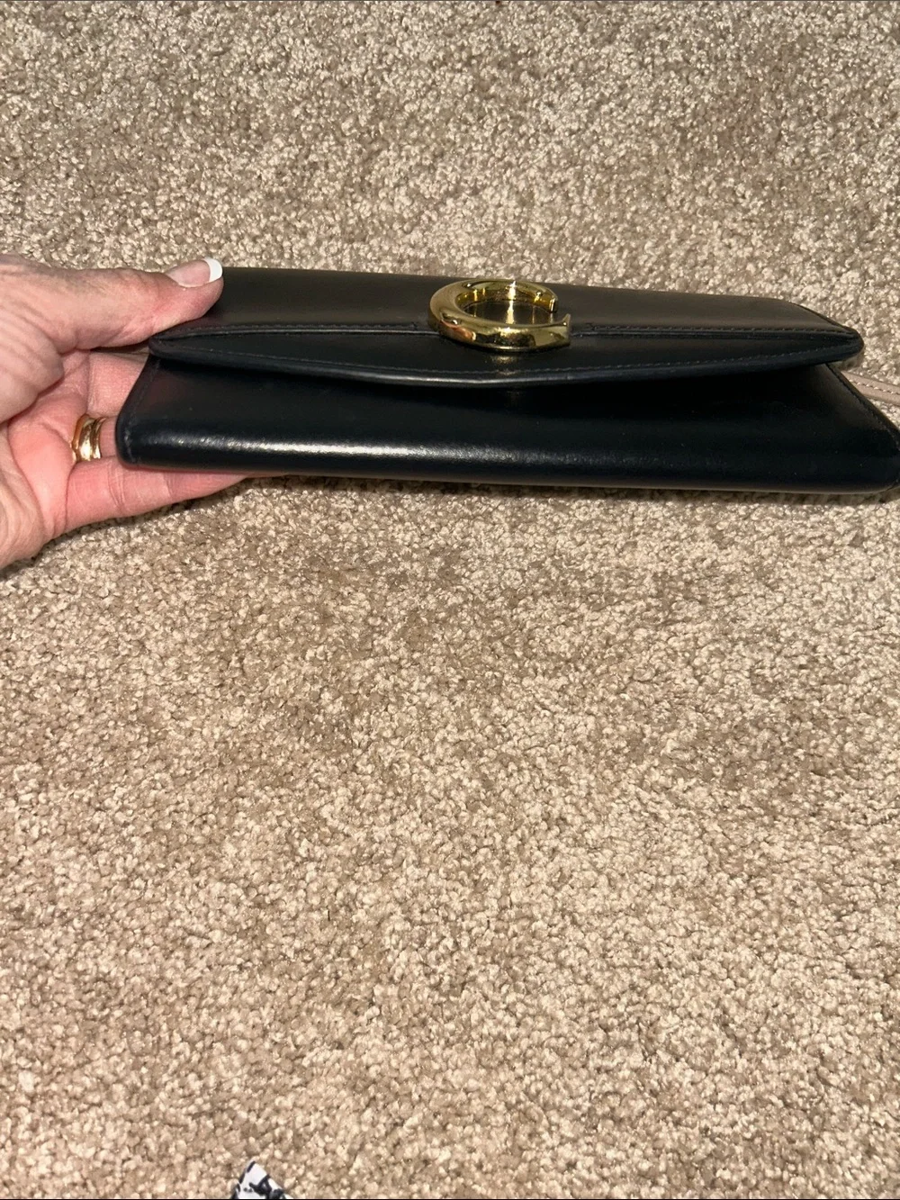 Chloe Black Leather Continental Wallet with Gold 'C' Hardware - Picture 16 of 16